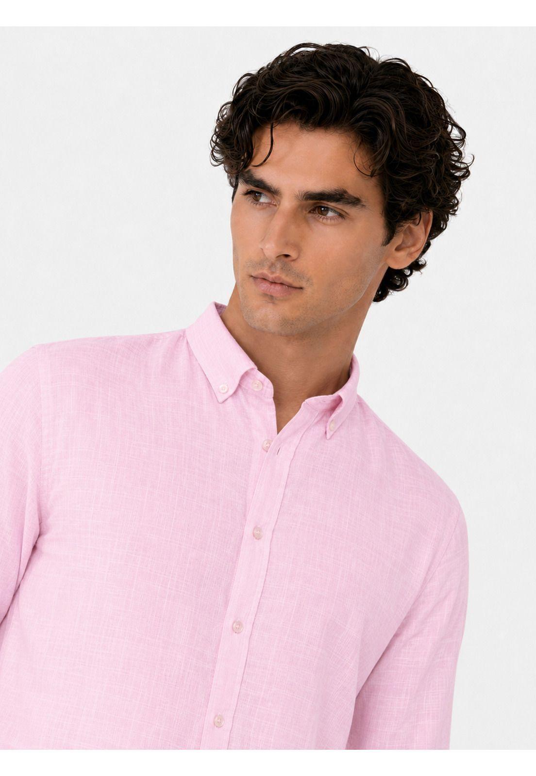 Camisa Texturada Regular Fit Rosado Arrow CM34030RD-2