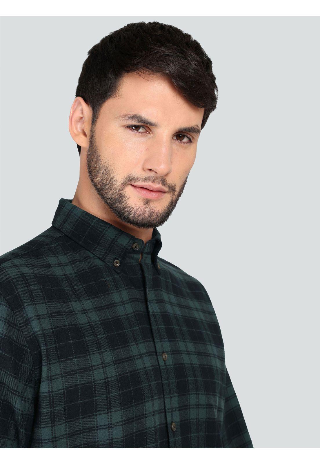 Camisa Escocesa Regular Fit Verde Arrow CM33016VE-2
