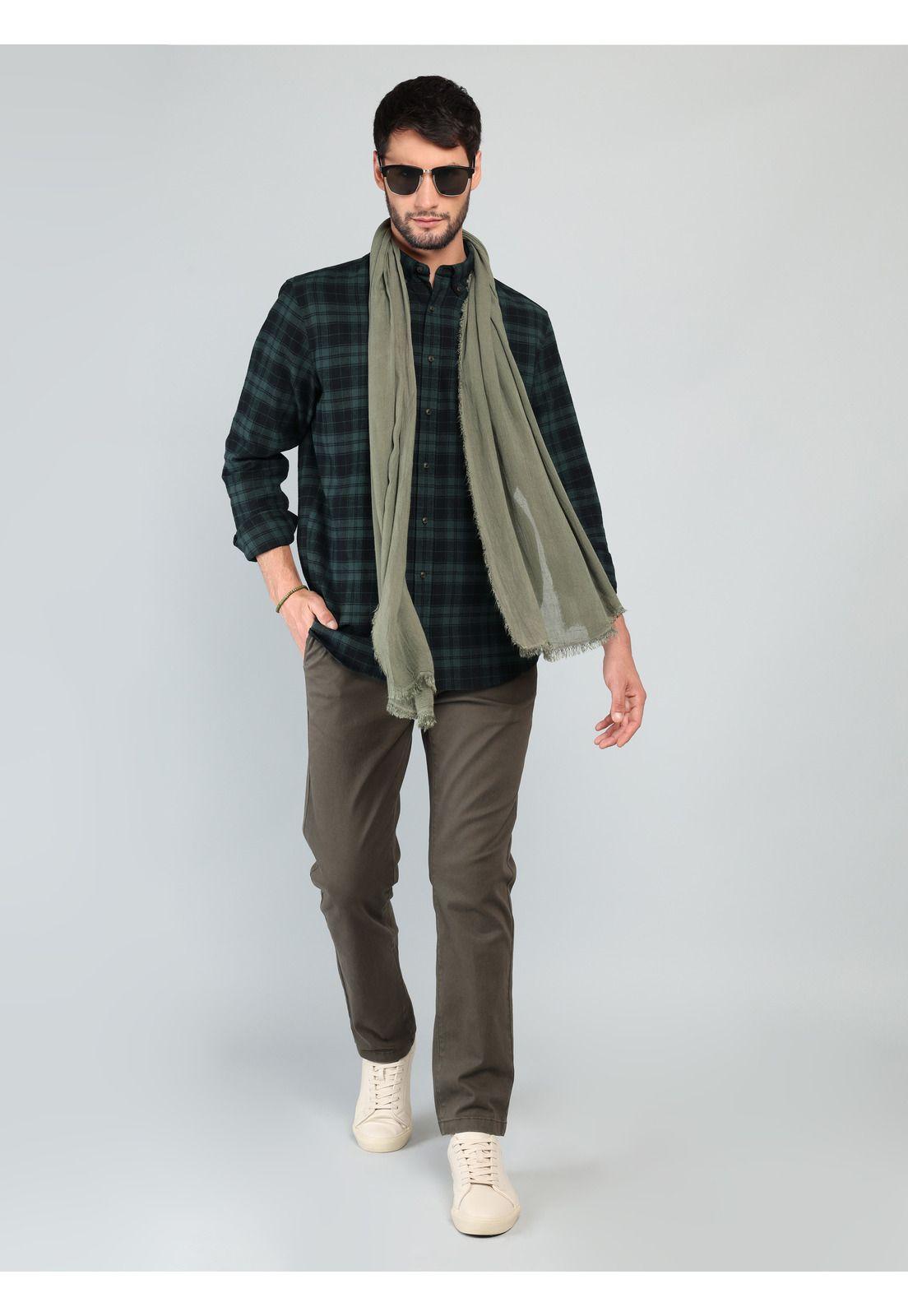 Camisa Escocesa Regular Fit Verde Arrow CM33016VE-3