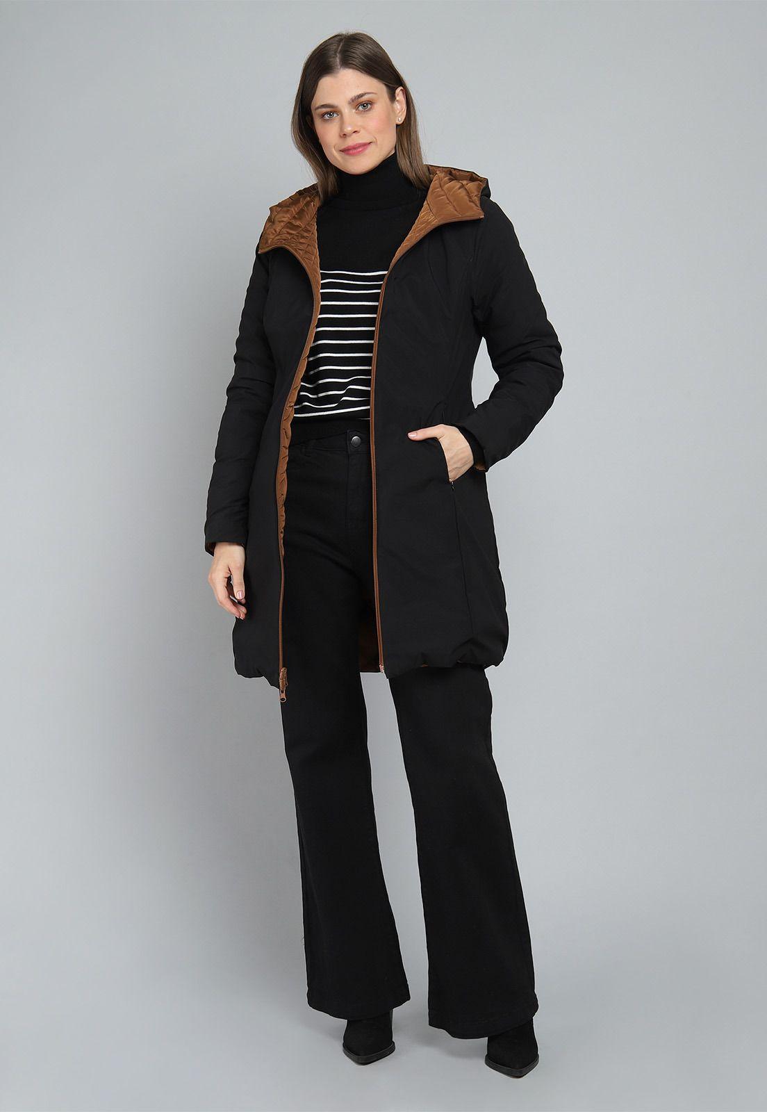 Parka Larga Reversible Acolchada con Capucha Mujer Esprit G008954-3
