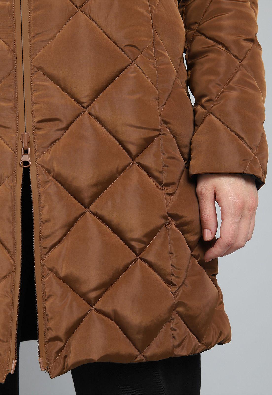 Parka Larga Reversible Acolchada con Capucha Mujer Esprit G008954-4