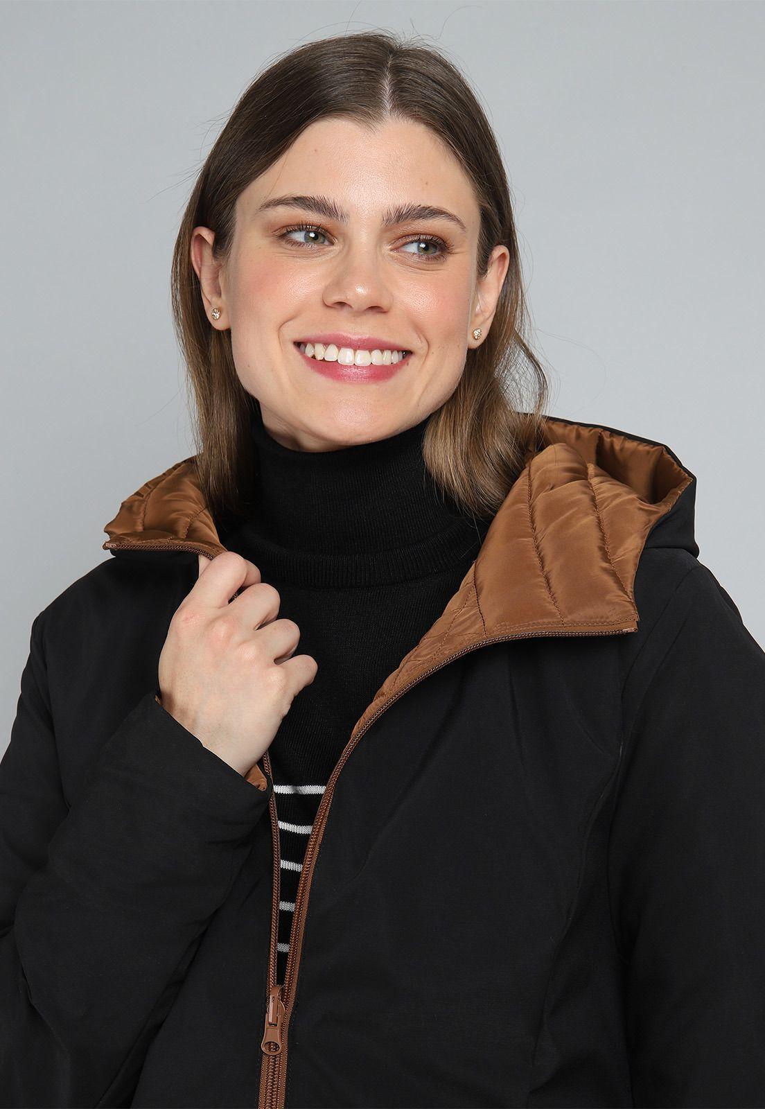 Parka Larga Reversible Acolchada con Capucha Mujer Esprit G008954-6