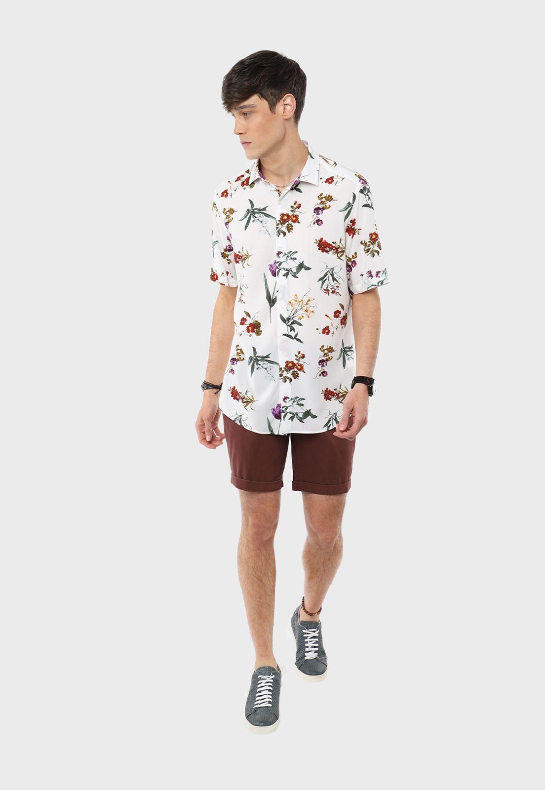 Camisa Manga Corta Print Flores Guy Laroche-3