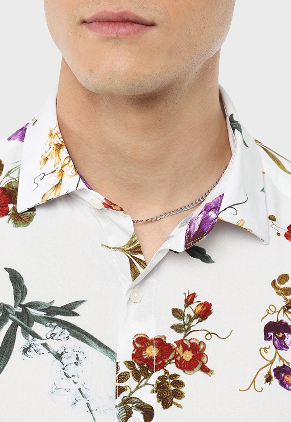 Camisa Manga Corta Print Flores Guy Laroche-2