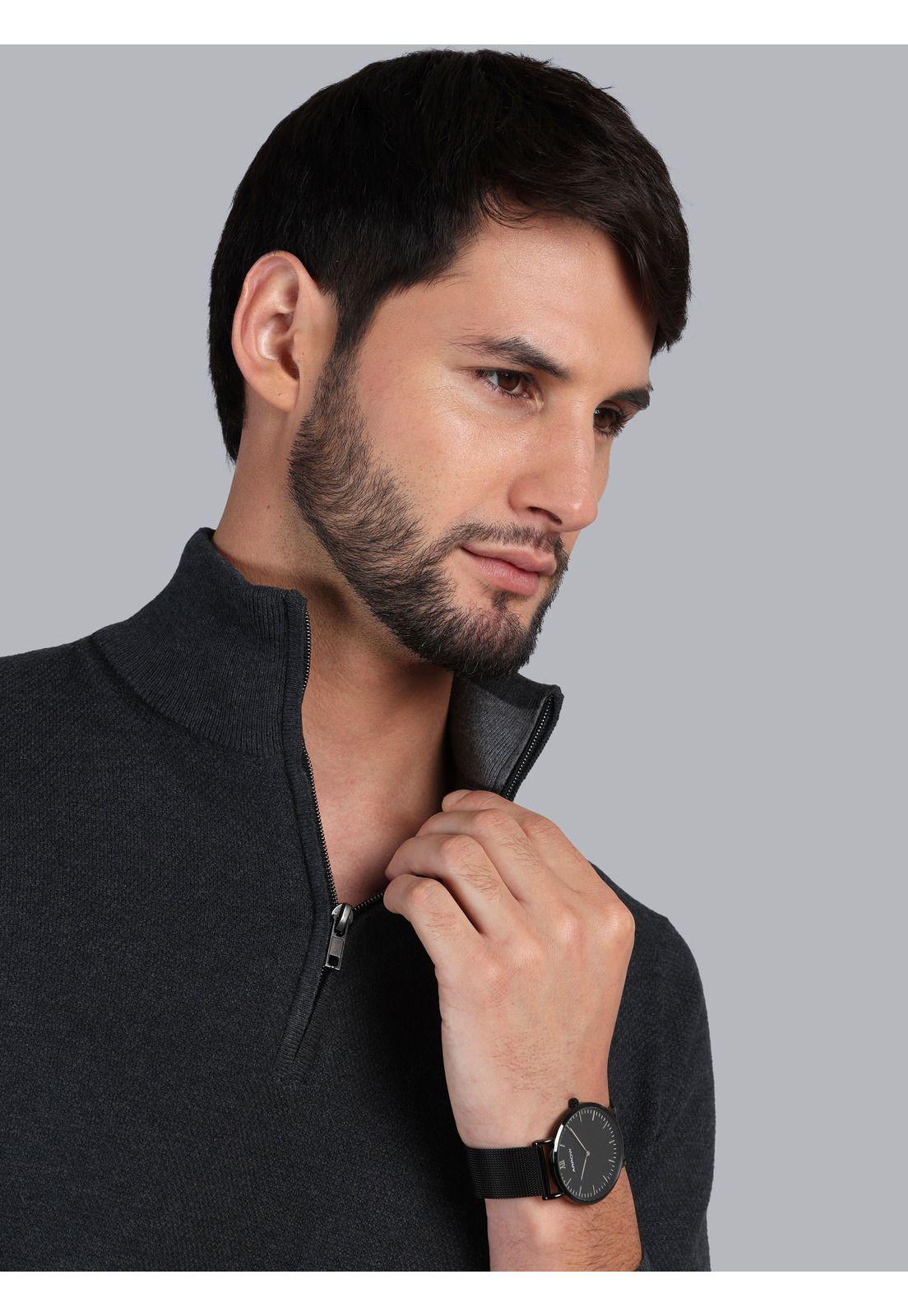 Sweater Cuello Alto Regular Fit Gris Oscuro Arrow SW33007GO-2