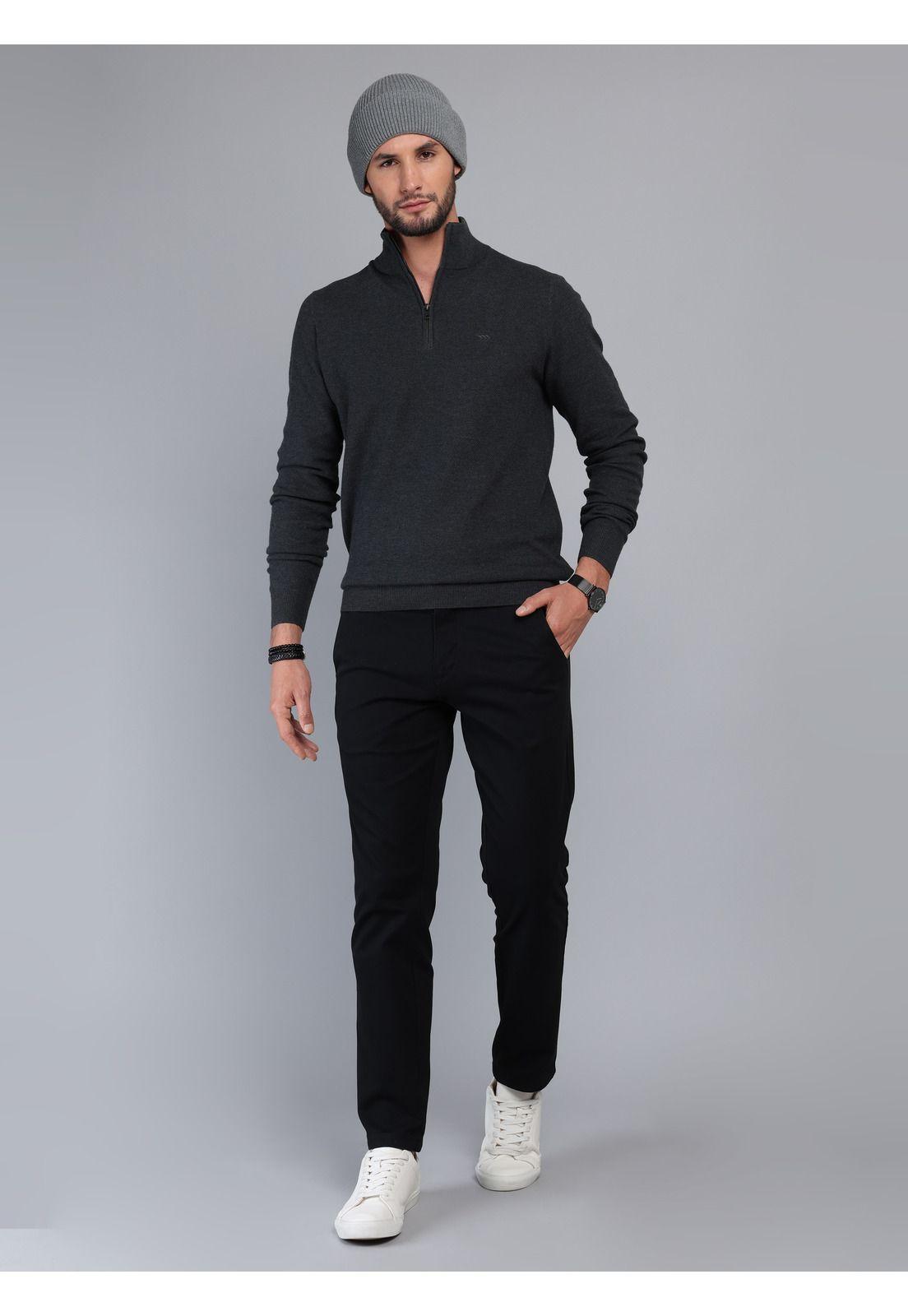 Sweater Cuello Alto Regular Fit Gris Oscuro Arrow SW33007GO-3