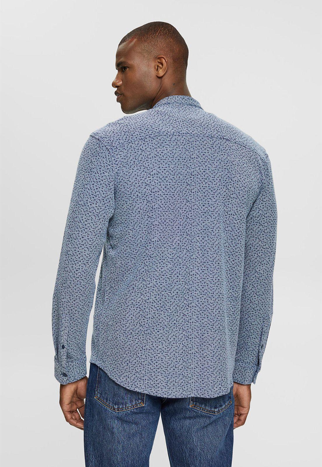 Camisa Manga Larga Estampada Con Cuello Mao Esprit-1