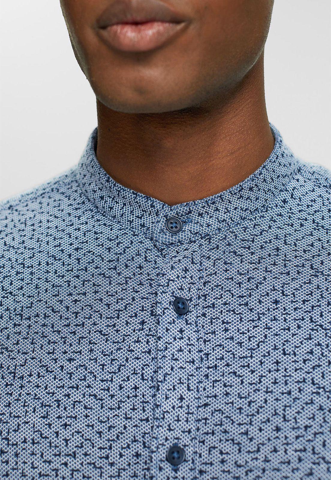 Camisa Manga Larga Estampada Con Cuello Mao Esprit-2