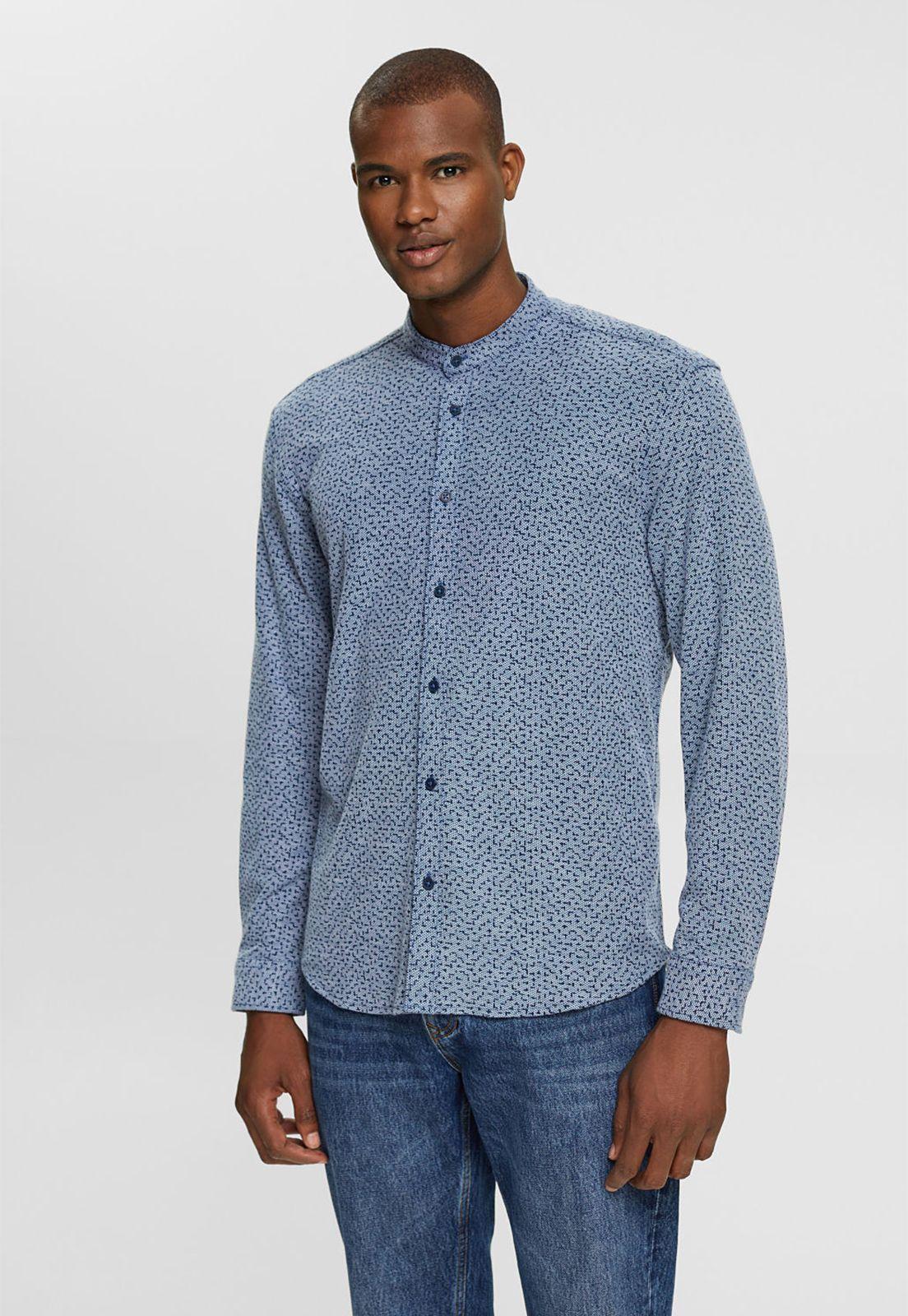 Camisa Manga Larga Estampada Con Cuello Mao Esprit-0