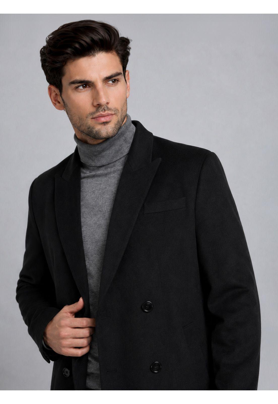 Abrigo Cruzado Regular Fit Negro Piero Butti PBCIG90NE-2