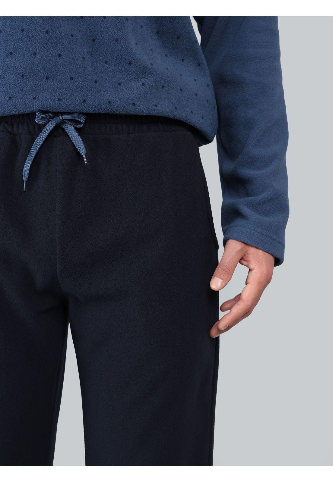 Pijama Largo Polar Regular Fit Azul Arrow P1I3306AZ-5