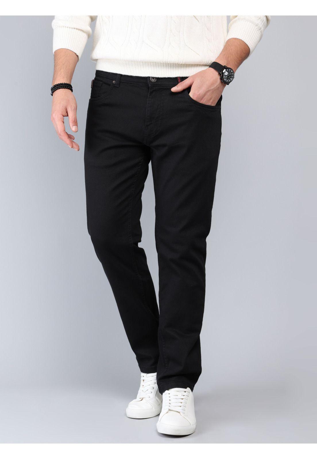 Jeans Spandex Regular Fit Negro Soviet SCIB102NE-0