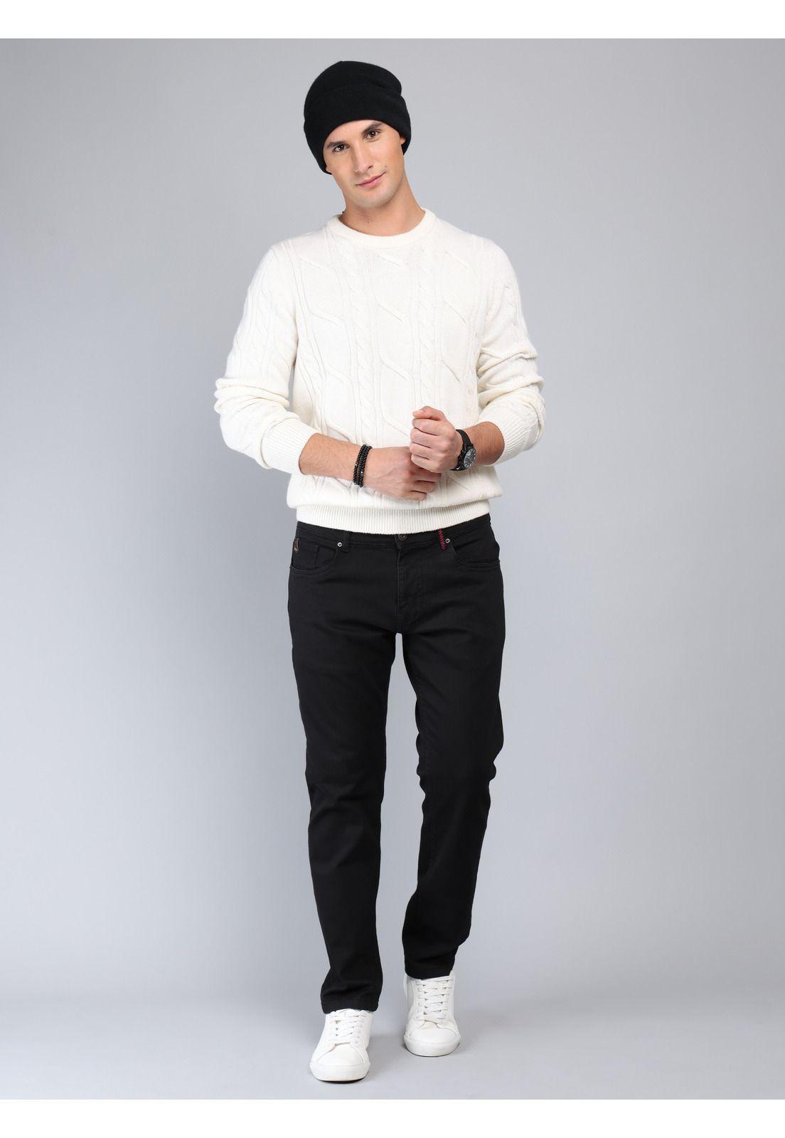 Jeans Spandex Regular Fit Negro Soviet SCIB102NE-3