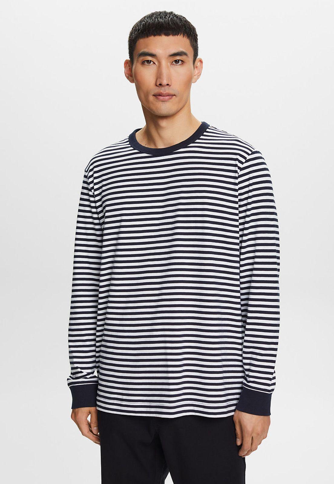 Polera manga larga con estampa a rayas Hombre Esprit-0