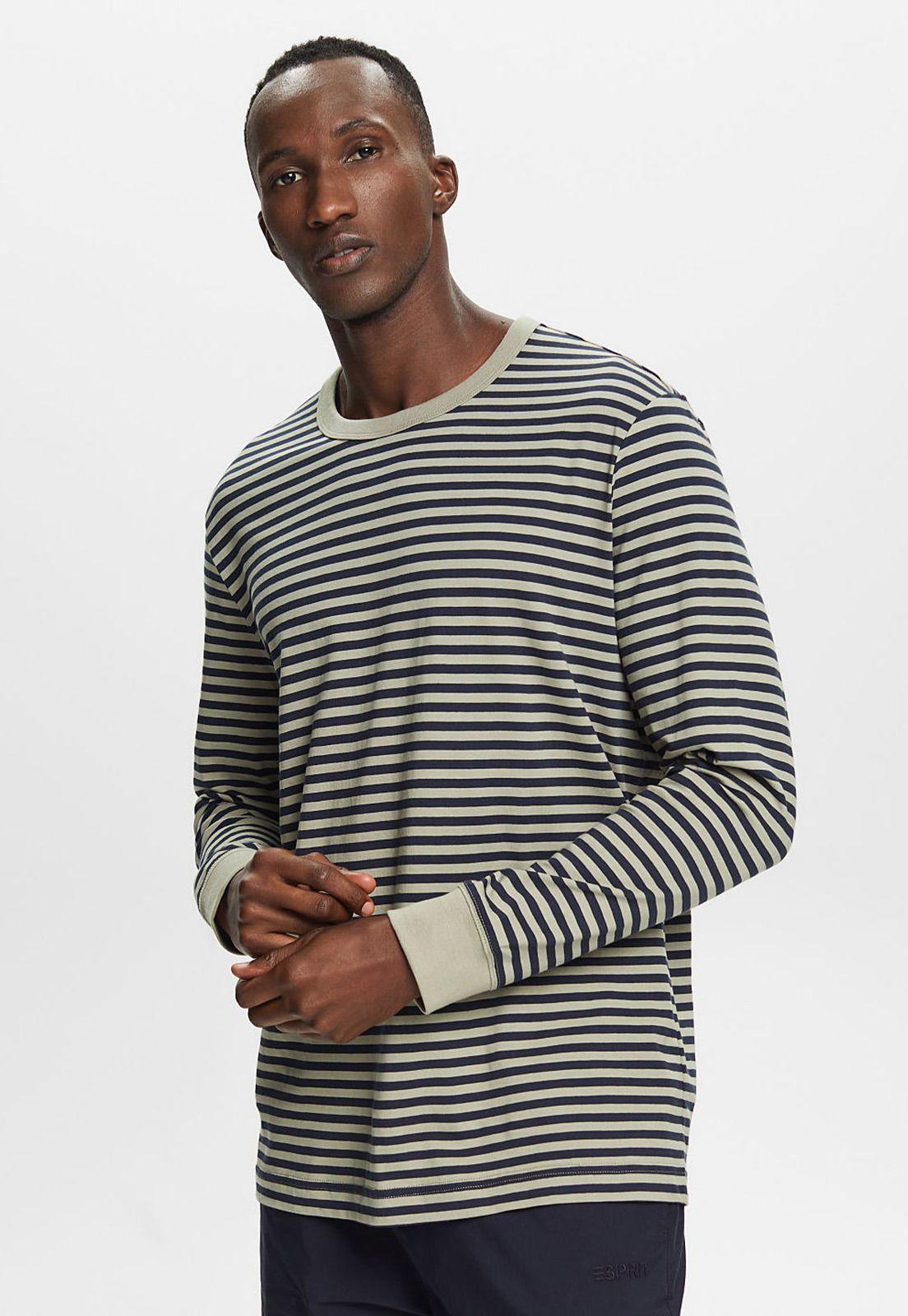 Polera manga larga con estampa a rayas Hombre Esprit-0
