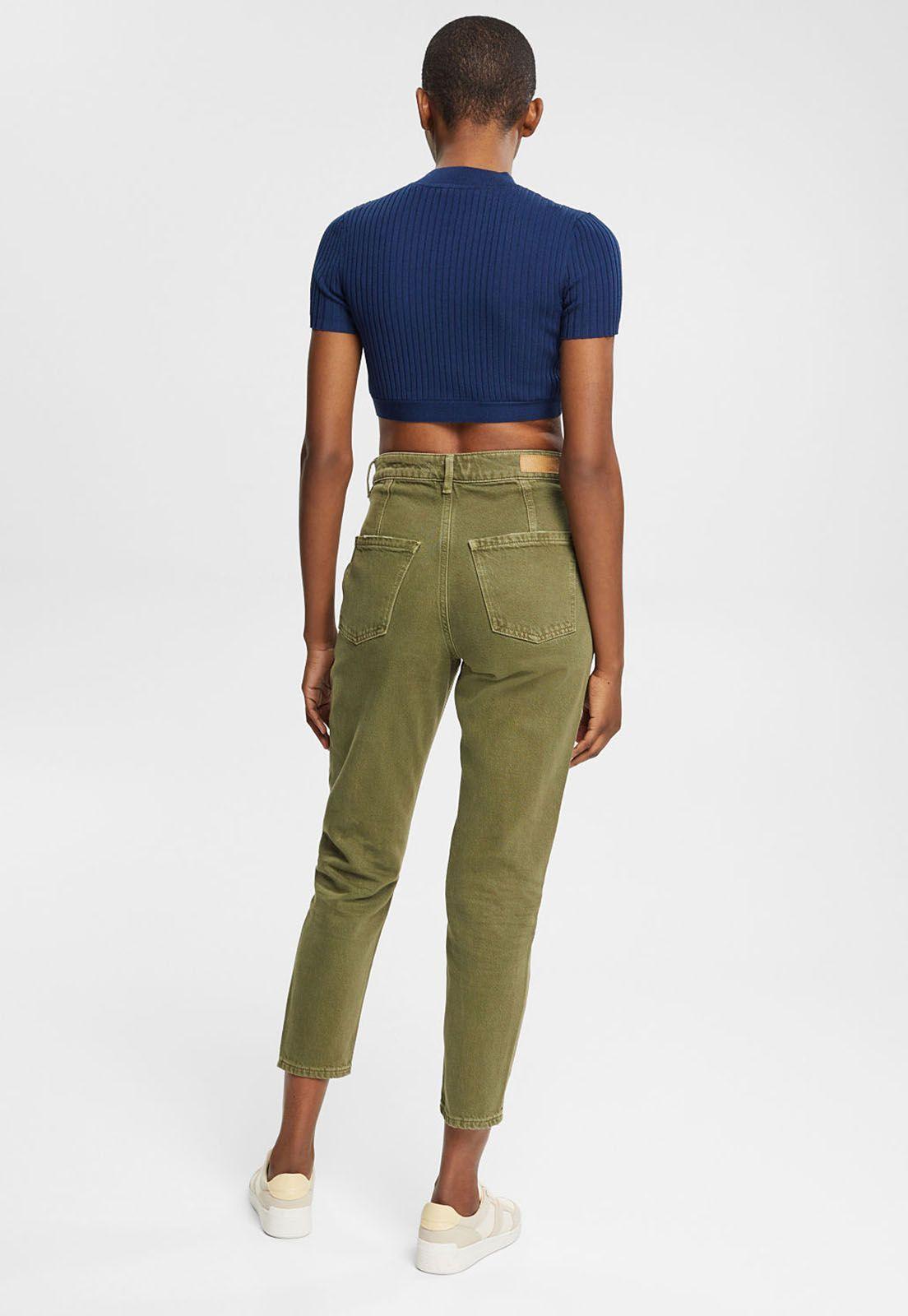 Pantalón cintura alta con bolsillos Mujer Esprit Azul marino-1
