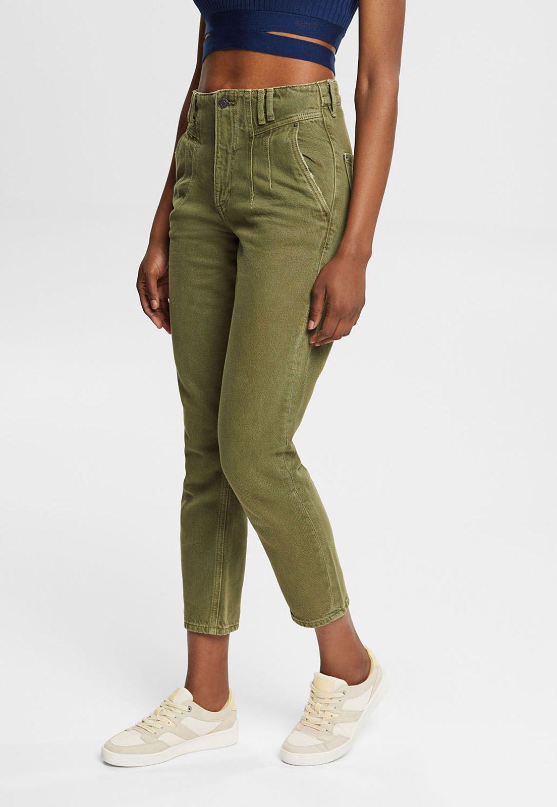 Pantalón cintura alta con bolsillos Mujer Esprit Azul marino-0