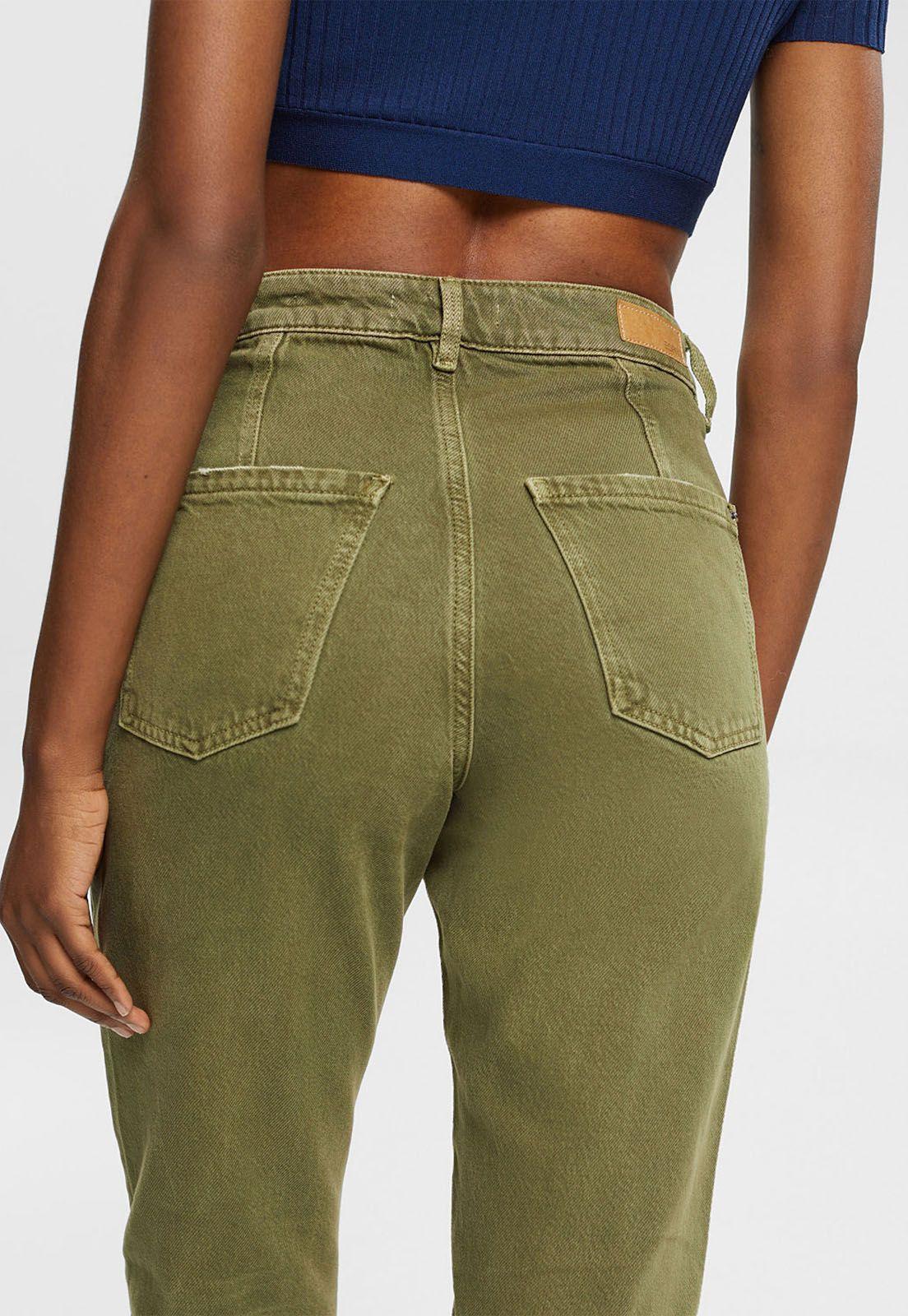 Pantalón cintura alta con bolsillos Mujer Esprit Azul marino-2