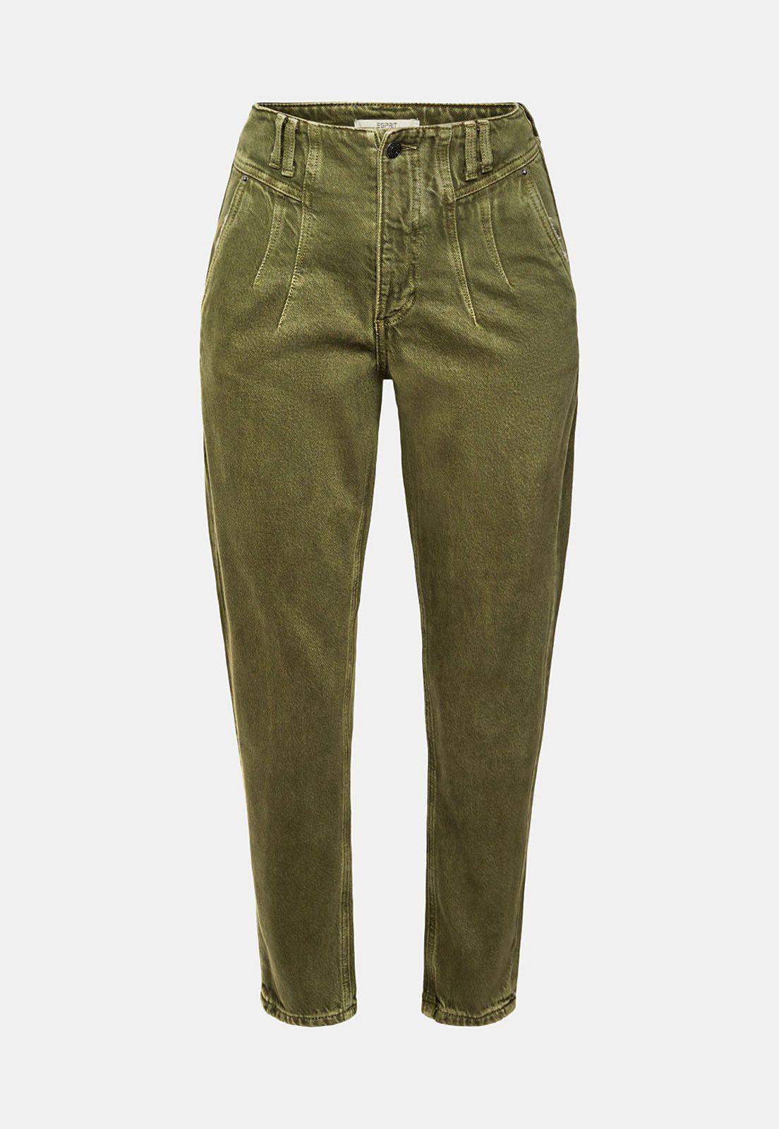 Pantalón cintura alta con bolsillos Mujer Esprit Azul marino-3
