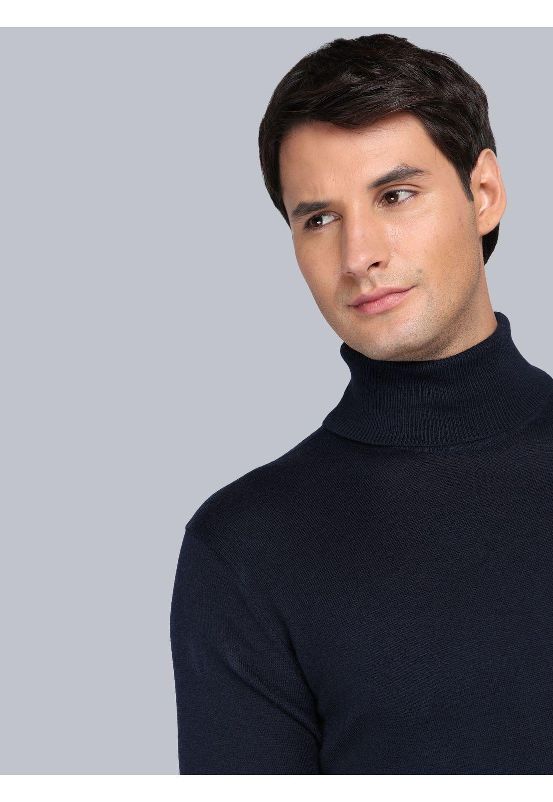 Sweater Cuello Alto Regular Fit Azul Marino Arrow SW33085NB-2