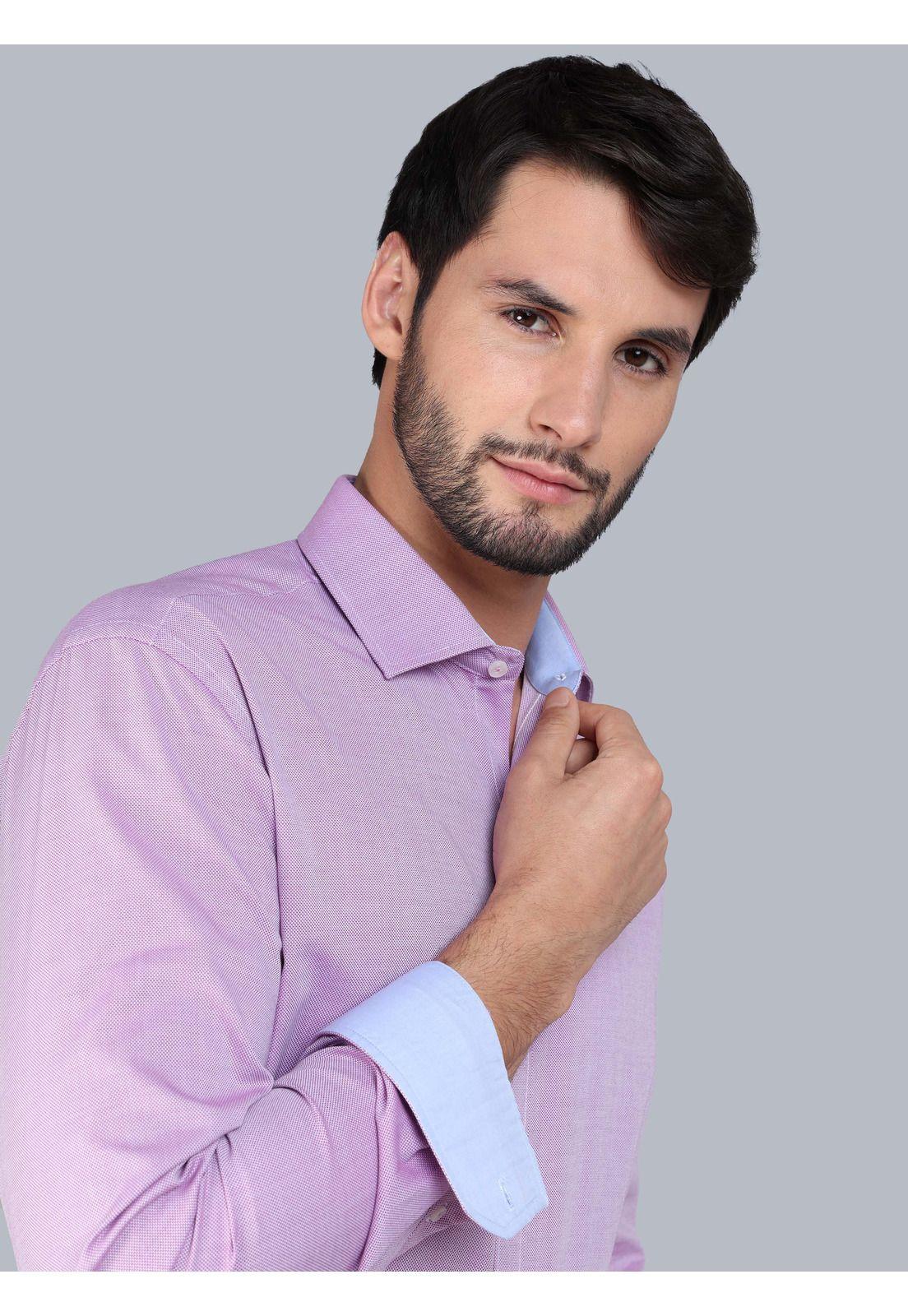 Camisa Formal Texturada Slim Fit Lila Arrow ARM0501LI-3