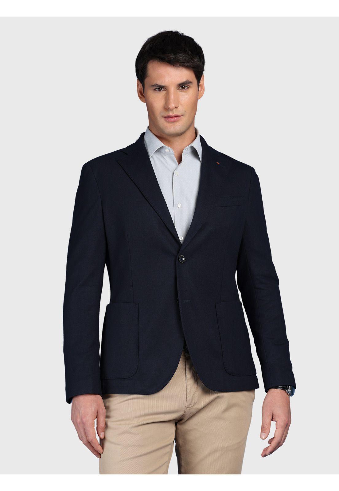 Blazer Liso Spandex Tailored Fit Azul Marino Arrow BZI3306PE-0