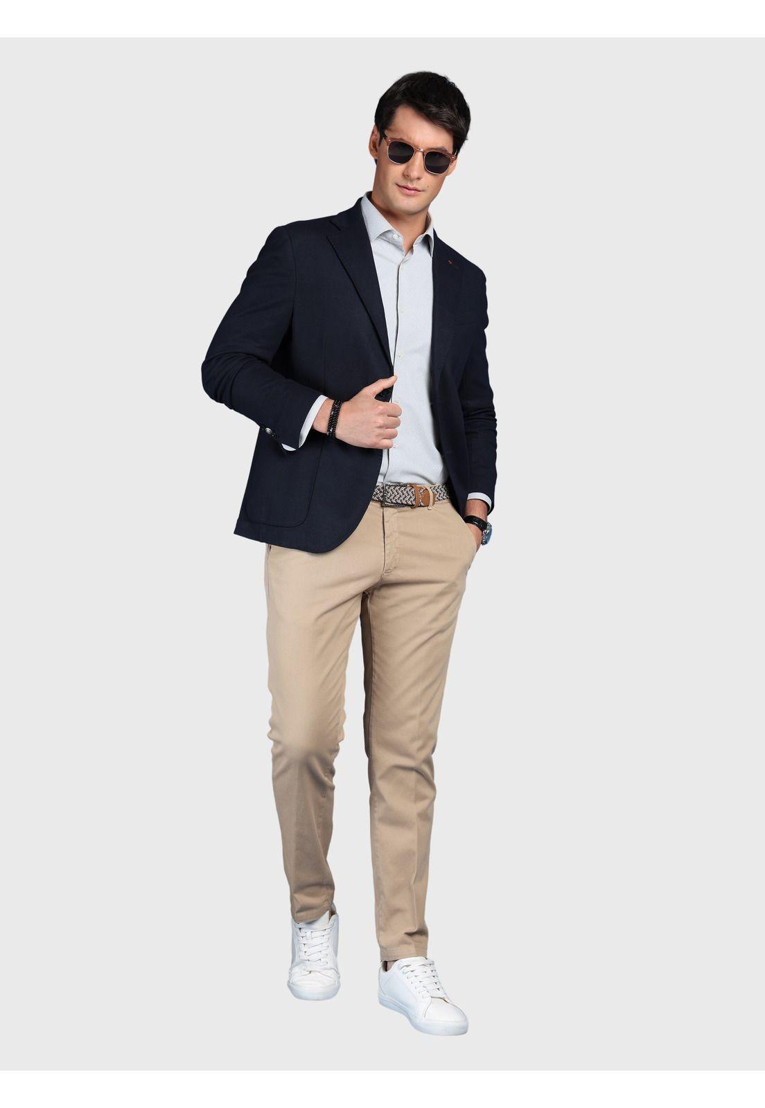 Blazer Liso Spandex Tailored Fit Azul Marino Arrow BZI3306PE-3