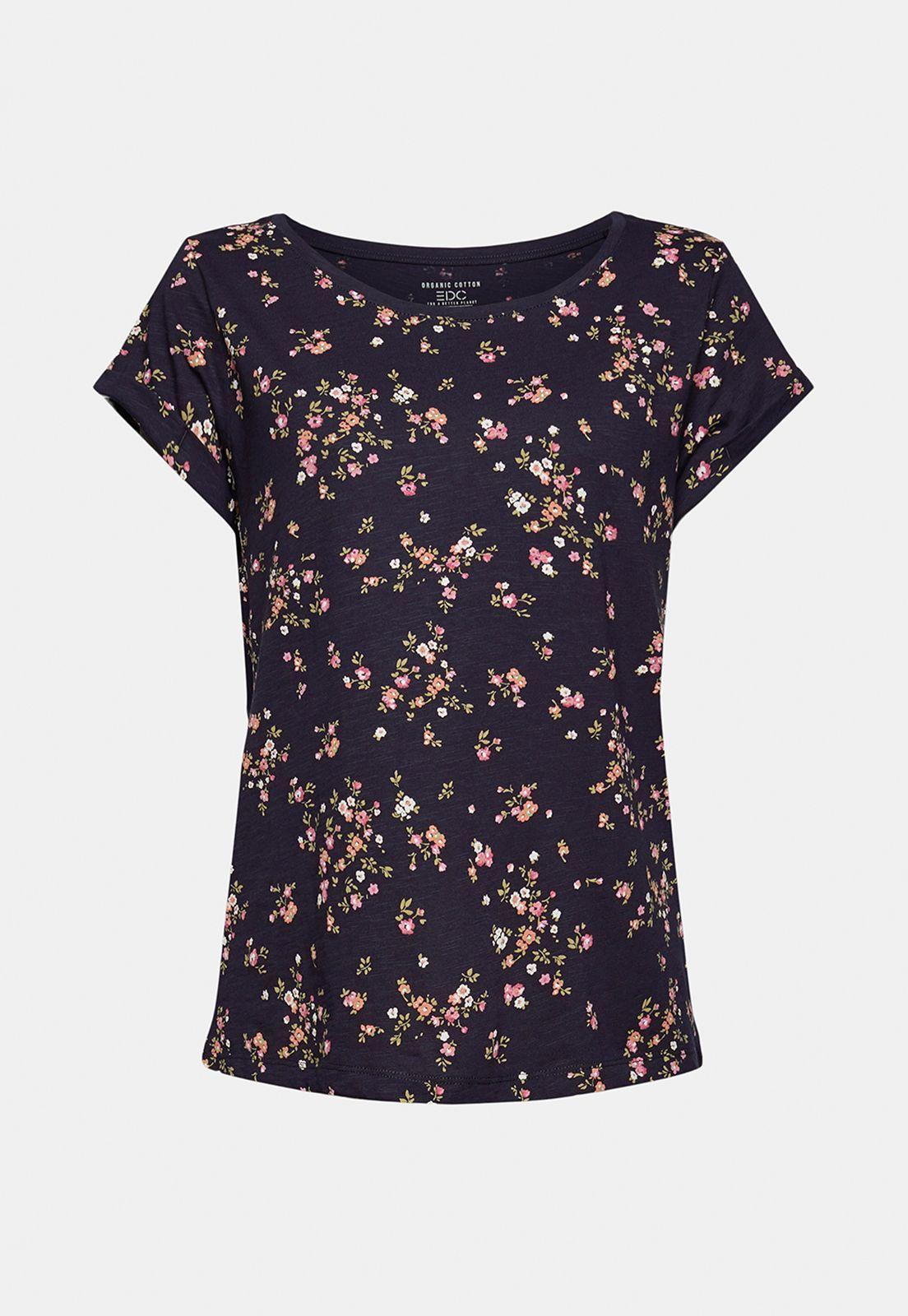 Polera Mujer Manga Corta Estampada Esprit Azul oscuro-3