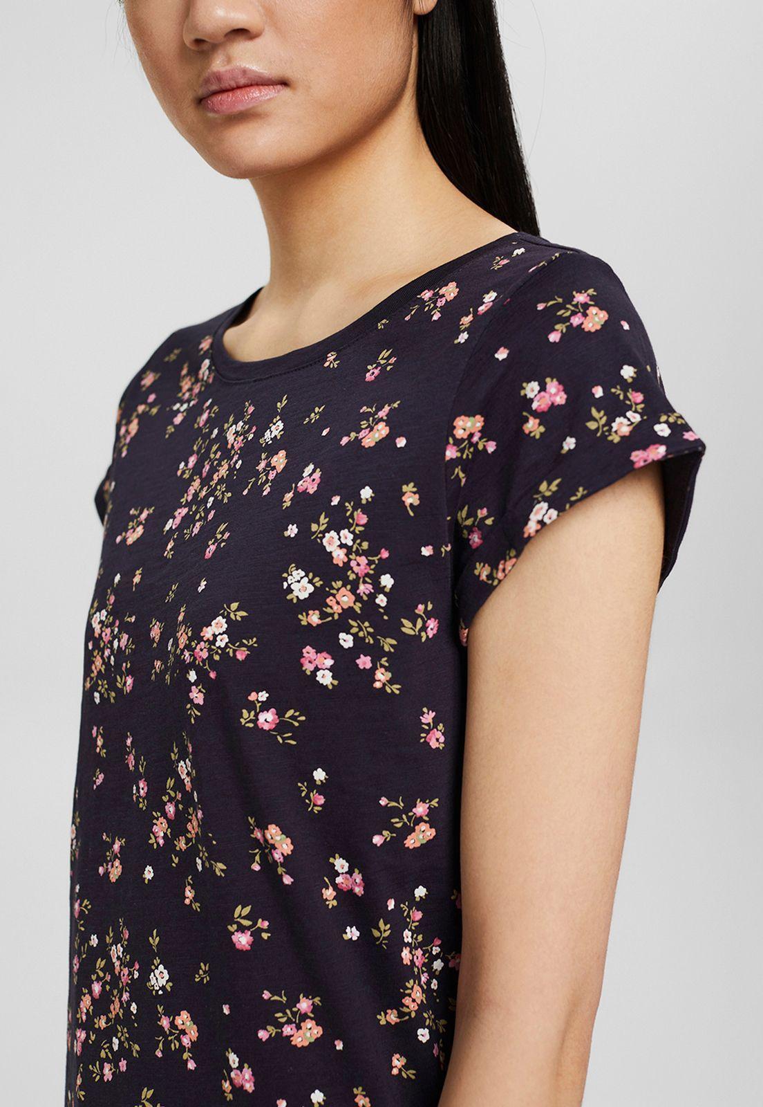 Polera Mujer Manga Corta Estampada Esprit Azul oscuro-2