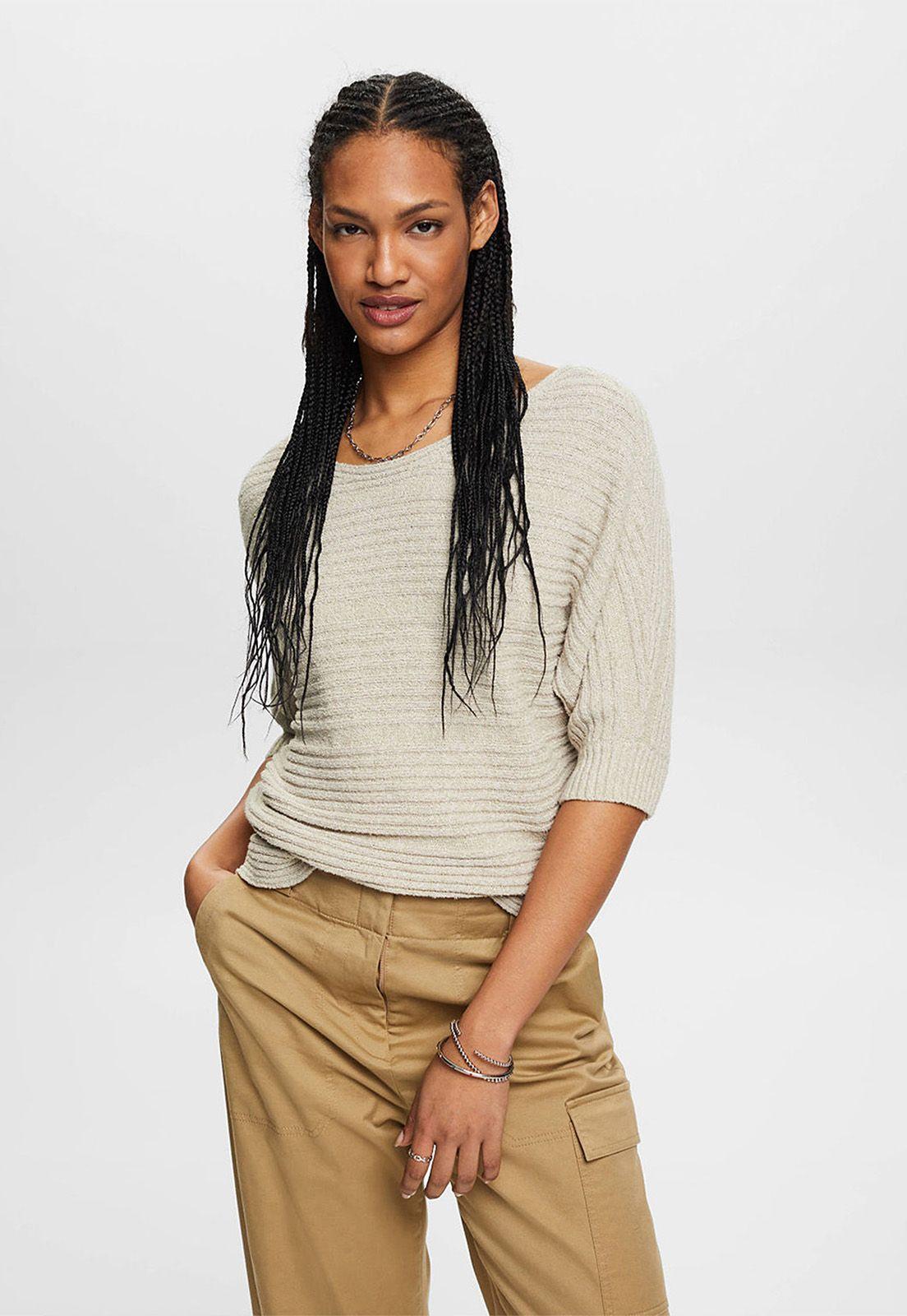 Sweater De Punto Con Manga Corta Mujer Esprit-0