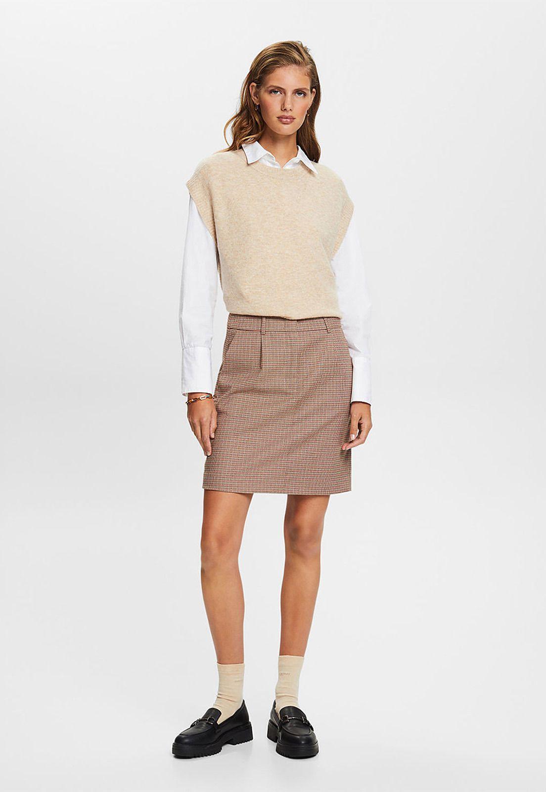 Minifalda De Cuadros Mujer Esprit-0