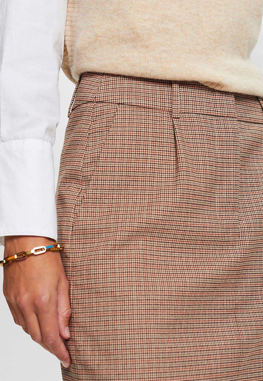 Minifalda De Cuadros Mujer Esprit-2
