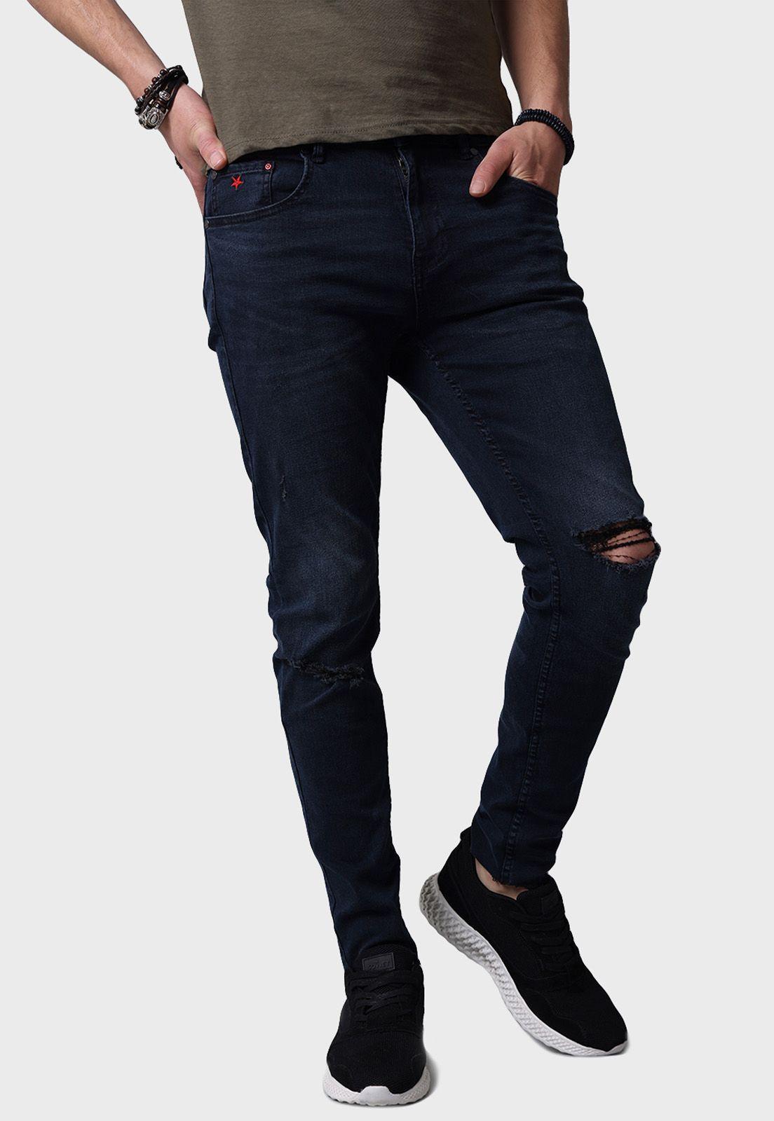 Jeans Ripped Fit Hombre Soviet-0