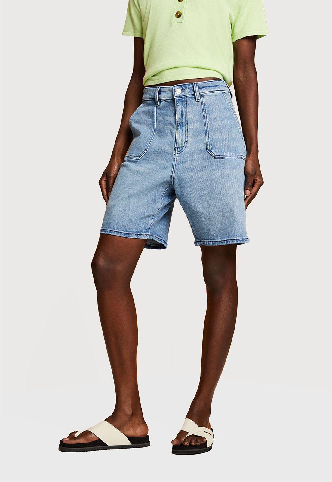 Shorts De Mezclilla Corte Largo Mujer Esprit-0