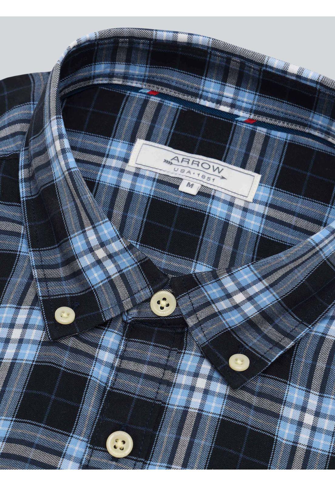 Camisa A Cuadros Regular Fit Azul Marino Arrow CM33046NB-4