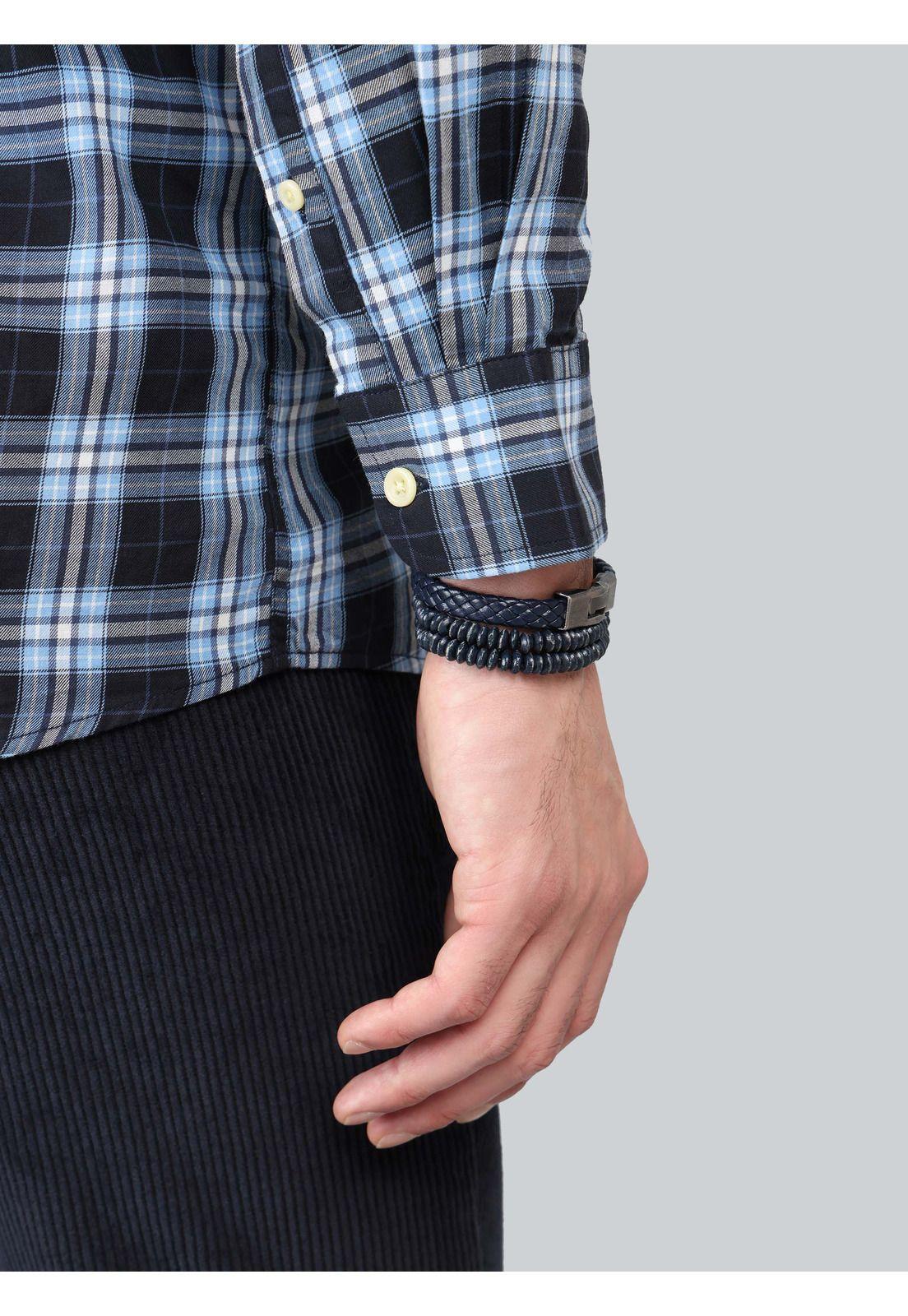 Camisa A Cuadros Regular Fit Azul Marino Arrow CM33046NB-5