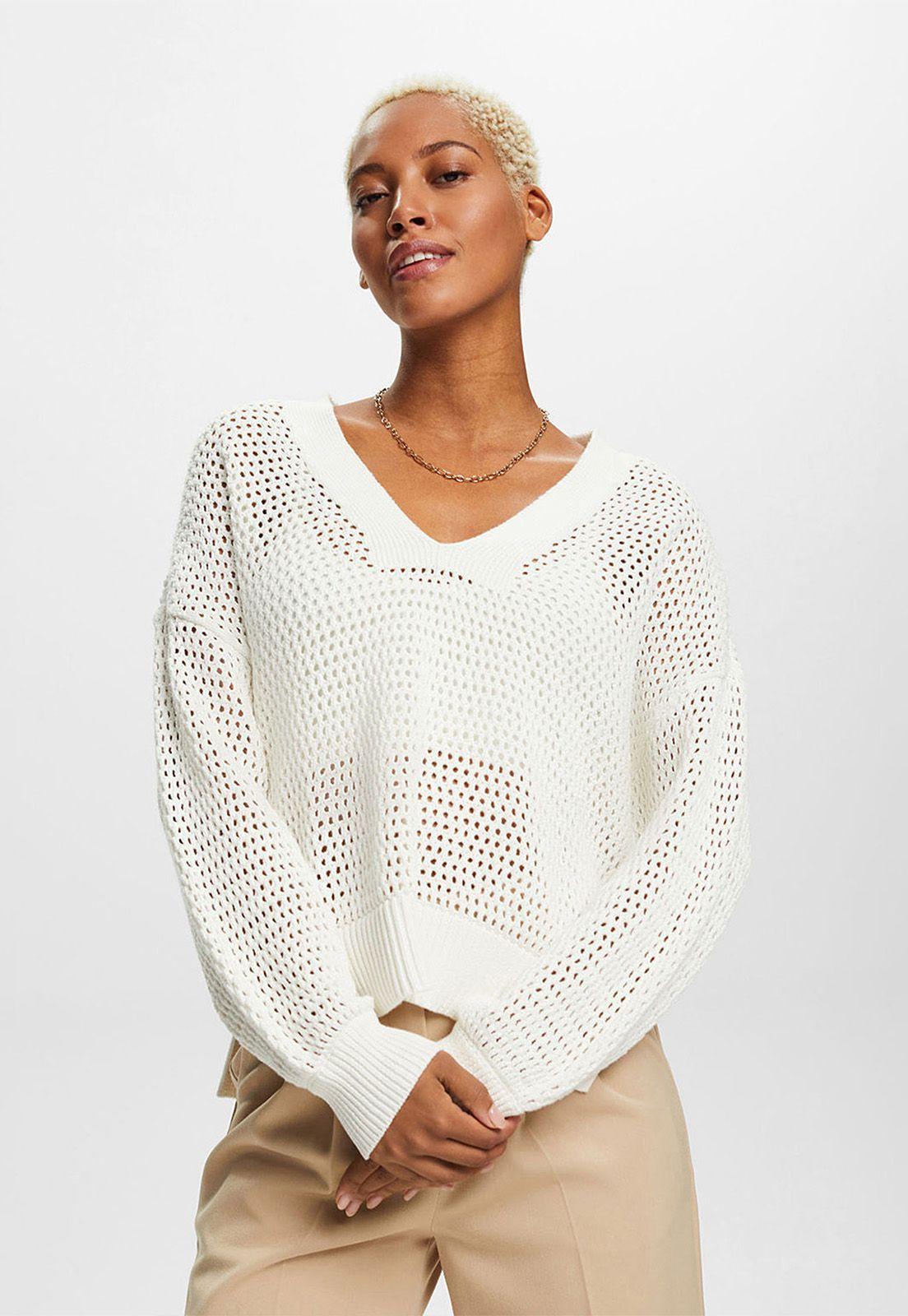 Sweater De Punto Acanalado Mujer Esprit-0