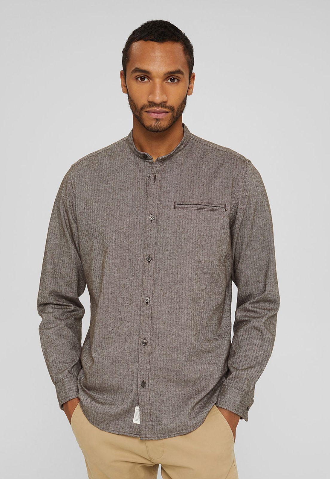 Camisa Slim Con Textura Esprit Azul marino-0