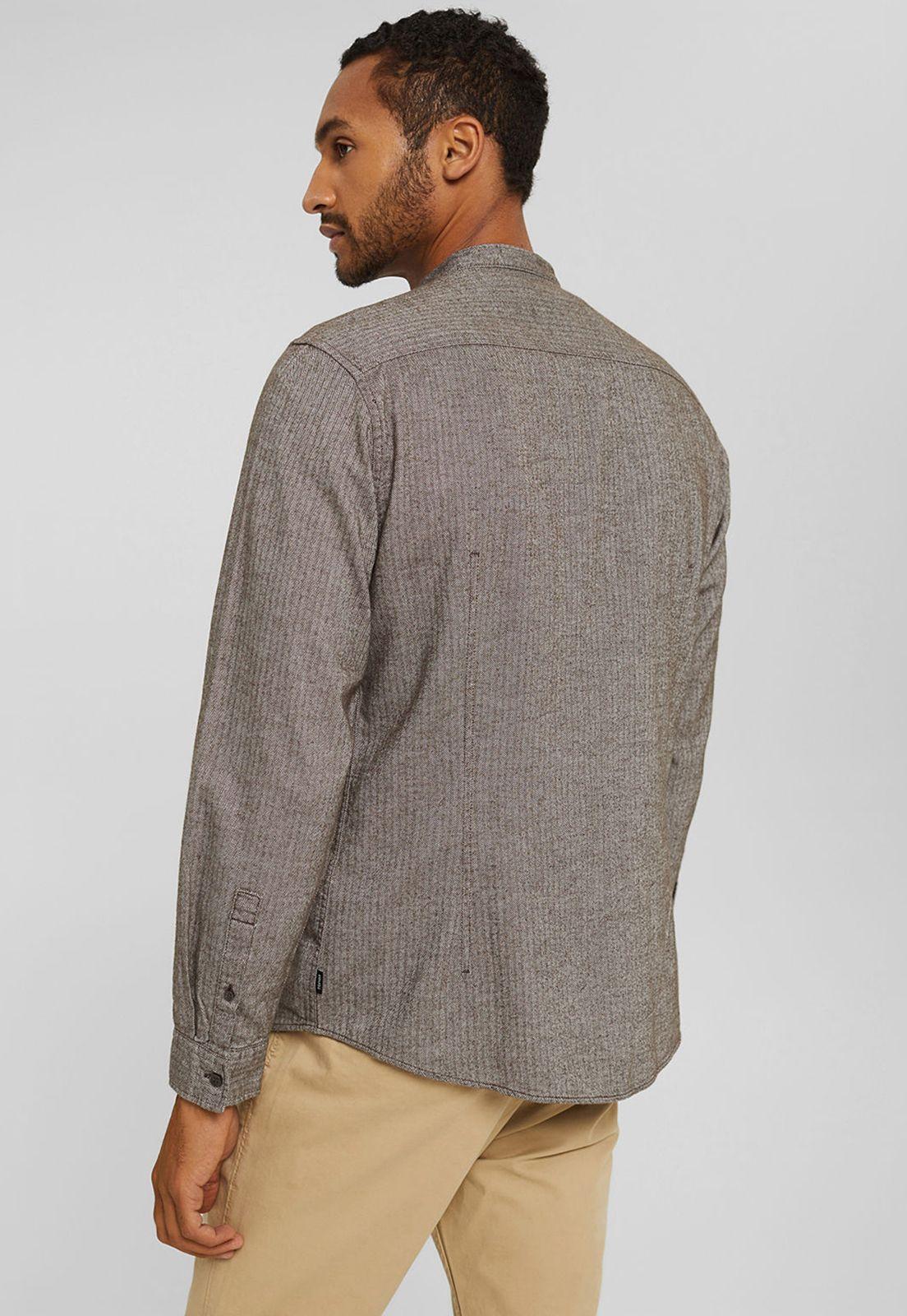 Camisa Slim Con Textura Esprit Azul marino-1