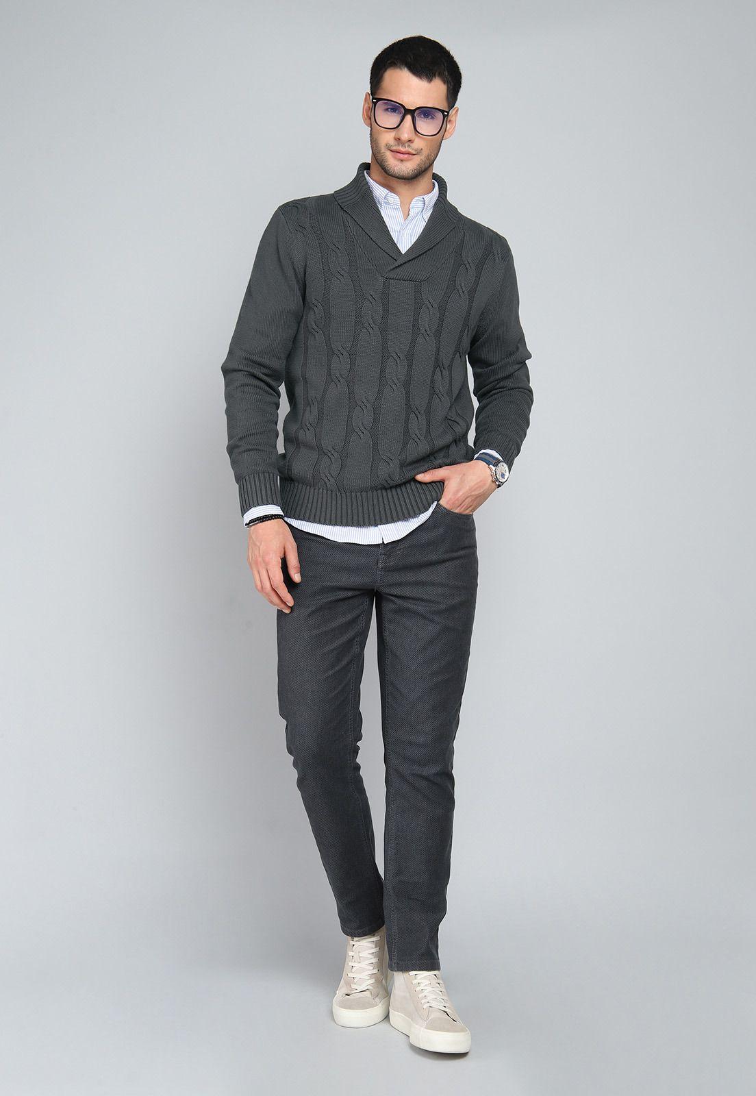 Sweater Cuello Smoking Arrow SW31045GR-3