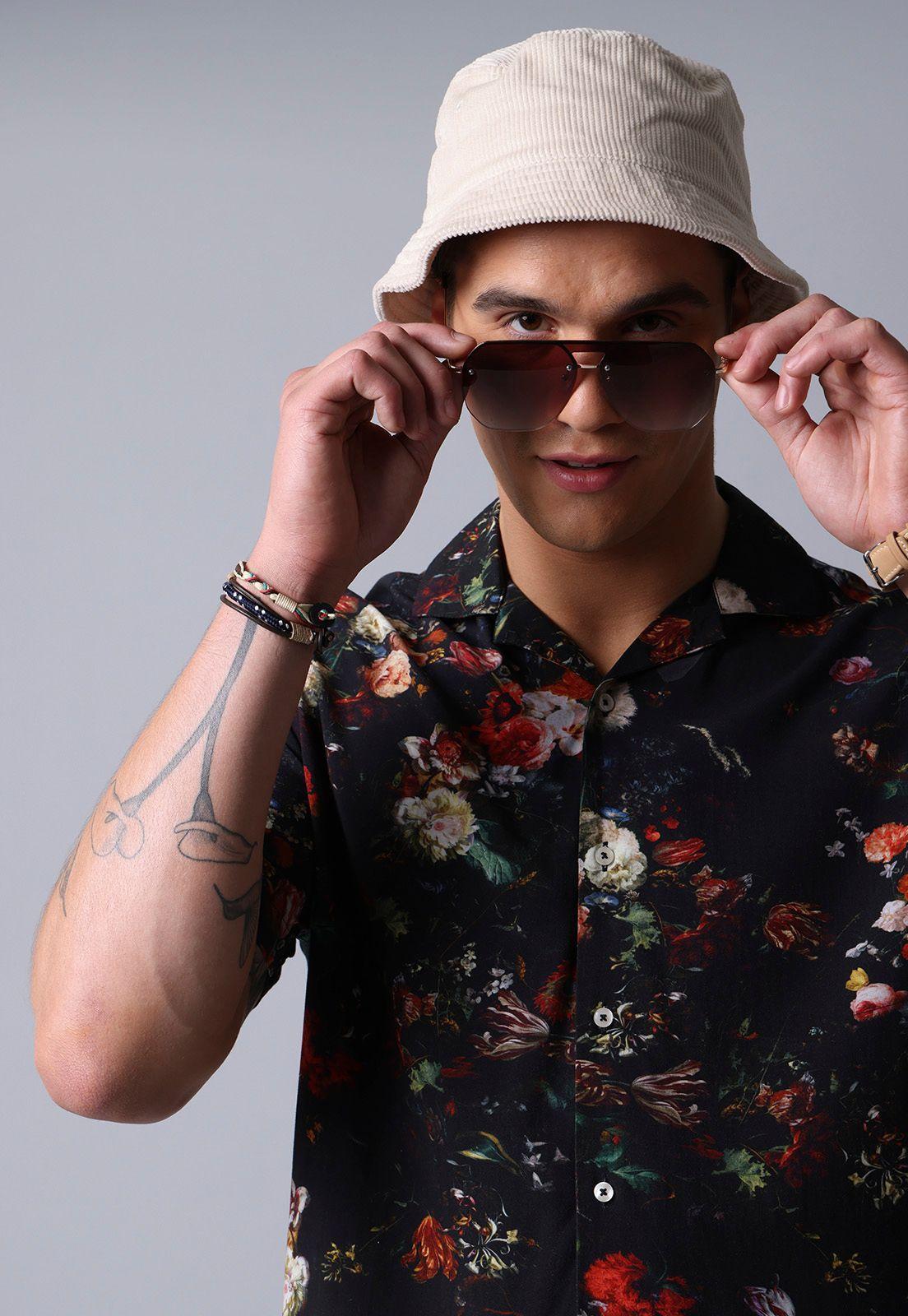 Camisa Manga Corta Flor Guy Laroche-1