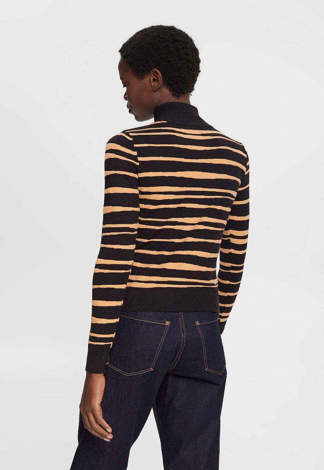 Sweater De Rayas Con Cuello Alto Mujer Esprit invierno-1