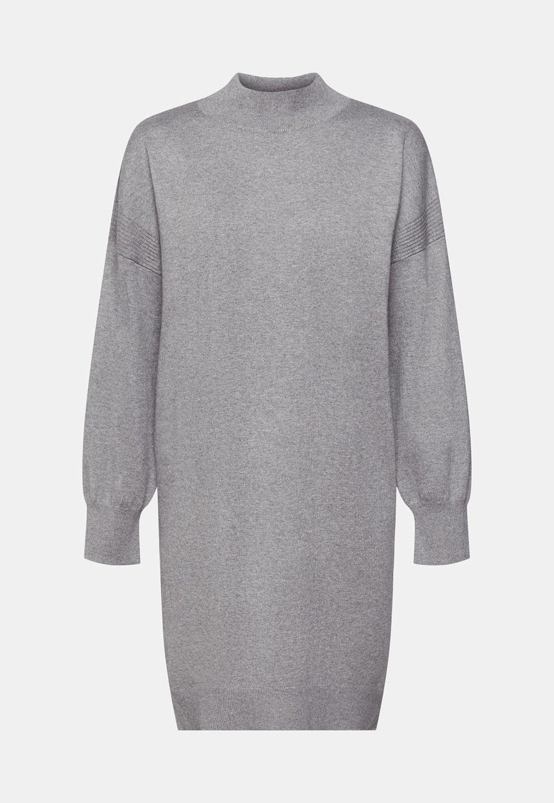 Vestido Midi De Punto Mujer Esprit Gris-3