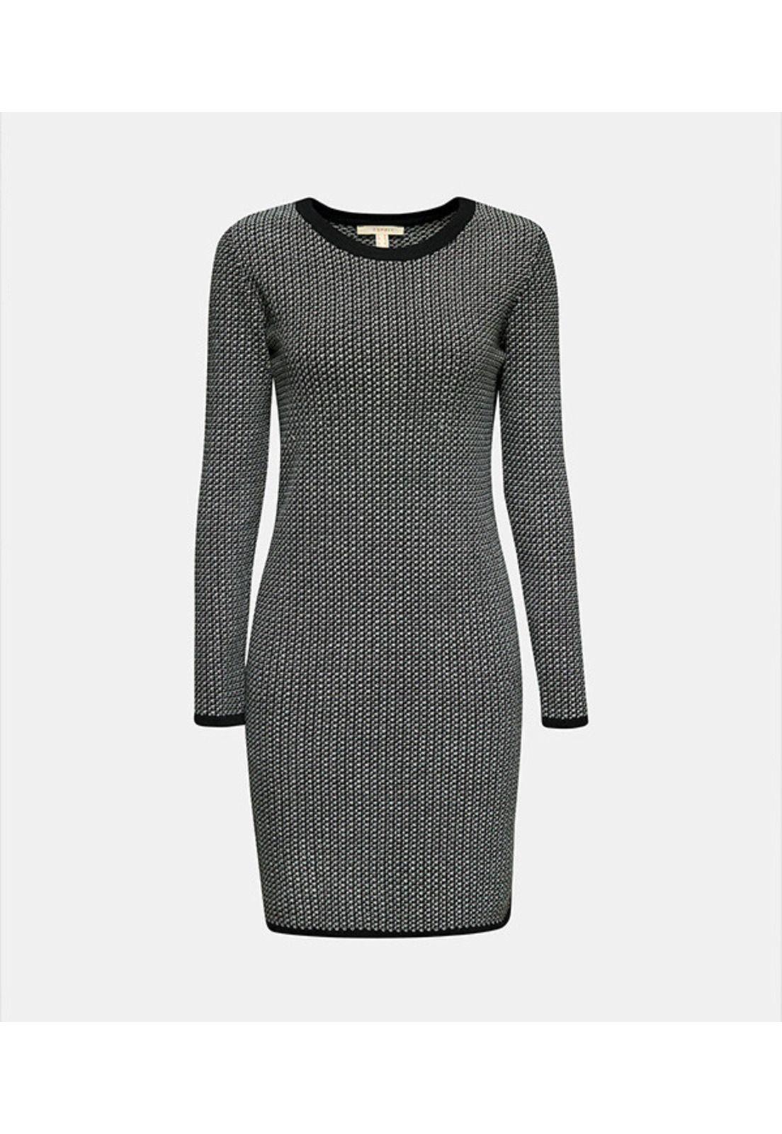 Vestido de punto con rayas y textura-7