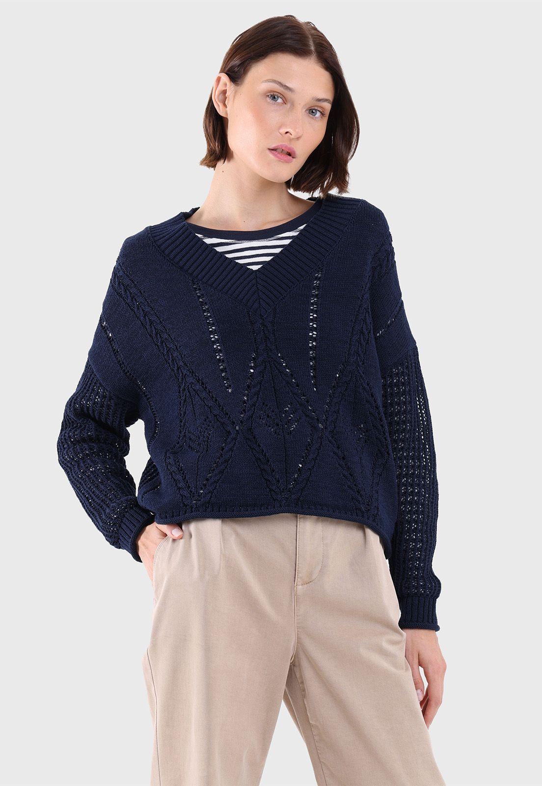 Sweater De Punto Con Escote V Mujer Esprit-3