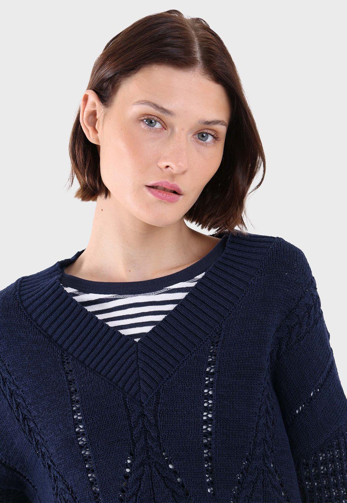 Sweater De Punto Con Escote V Mujer Esprit-1