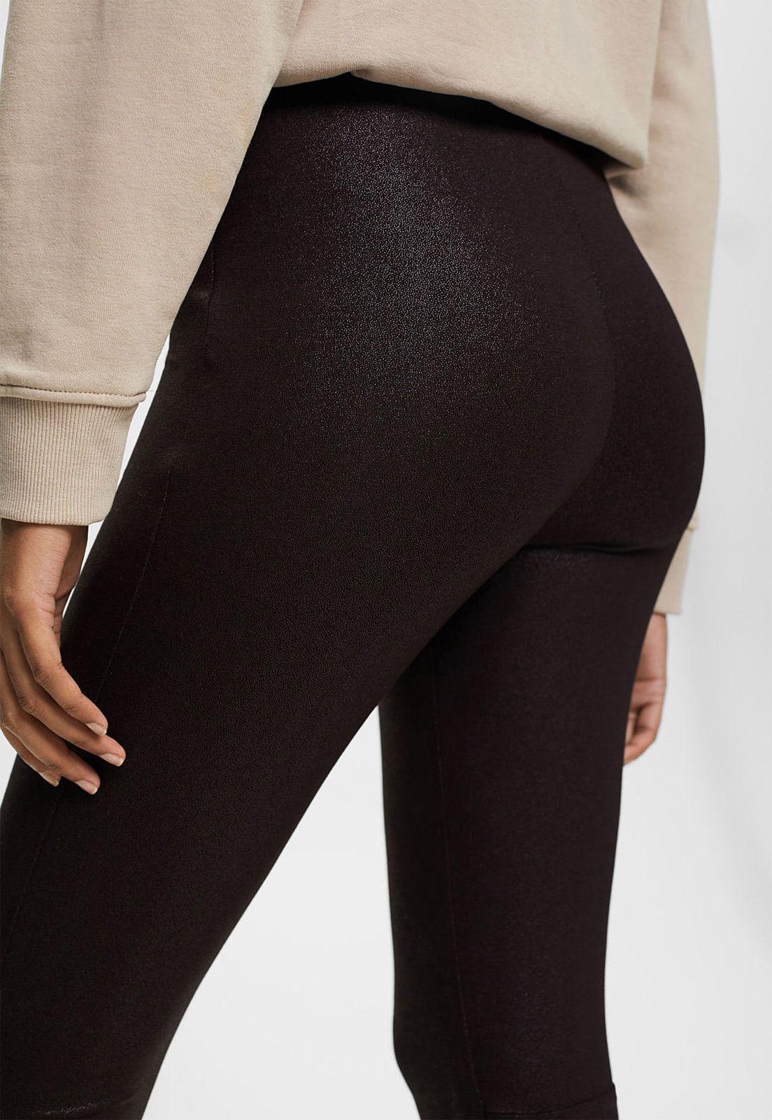 Pantalones Acampanados Con Acabado Brillante Mujer Esprit-2