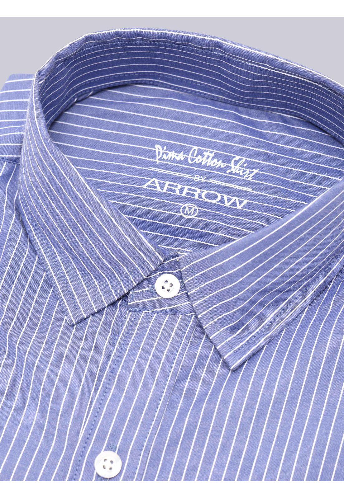 Camisa A Rayas Regular Fit Azul Arrow CM33061AZ-4