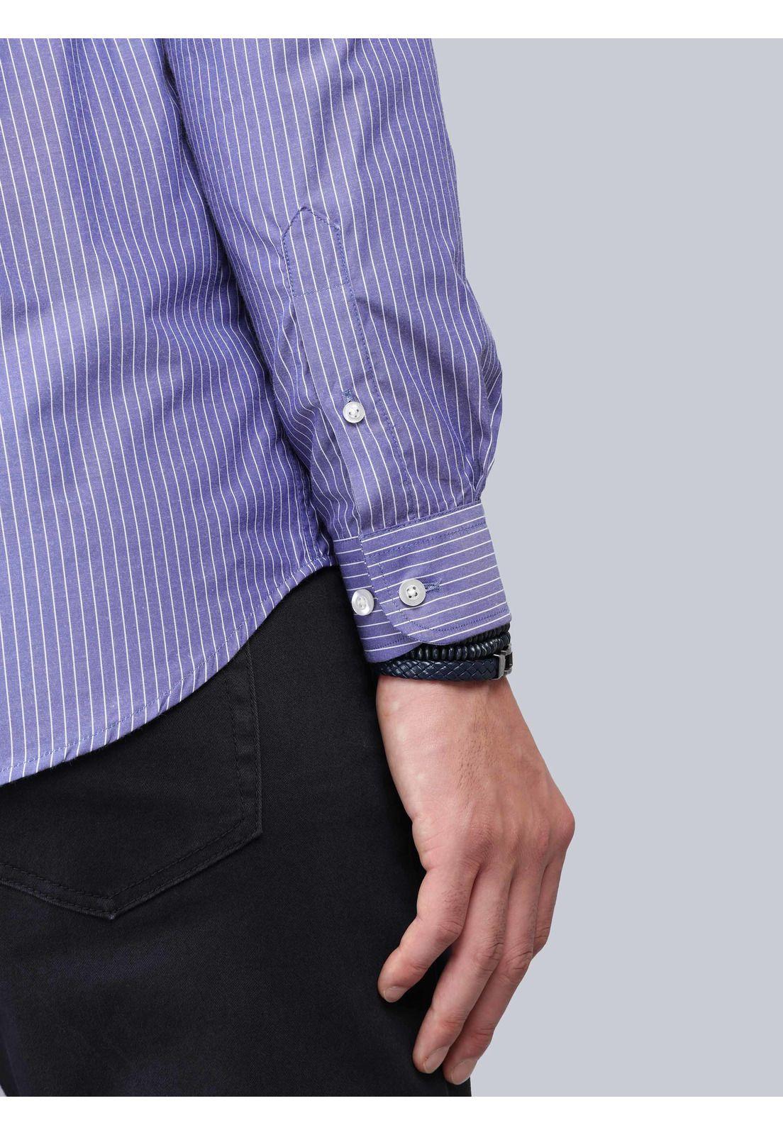 Camisa A Rayas Regular Fit Azul Arrow CM33061AZ-5