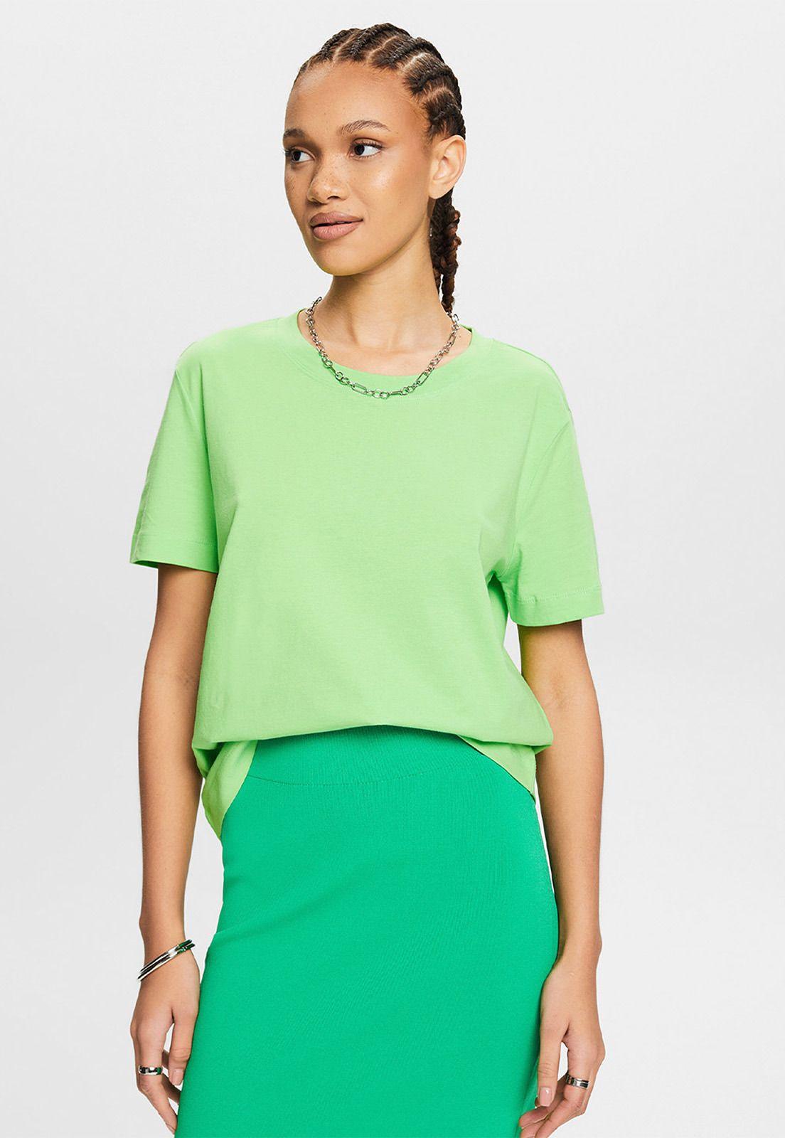 Polera De Algodón Con Cuello Redondo Mujer Esprit 993EE1K308-3